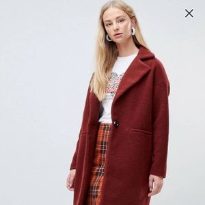 NEW LOOK Oversized Coat in Rust (US Size 6)